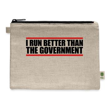 run better than government - Hemp Carry All Pouch - natural - Front