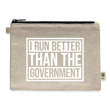 run better than government - Hemp Carry All Pouch - natural - Front