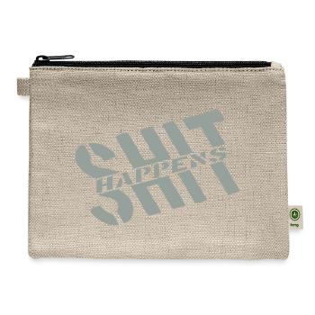 Motto Shit happens joke - Hemp Carry All Pouch - natural - Front