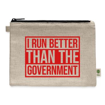 run better than government - Hemp Carry All Pouch - natural - Front
