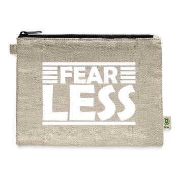 fearless text quote design - Hemp Carry All Pouch - natural - Front