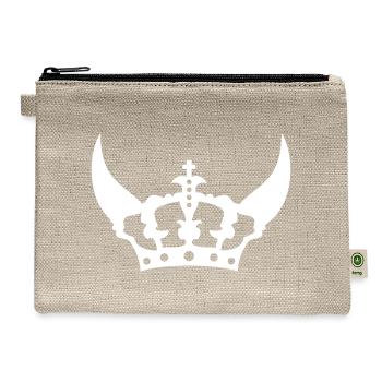 crown horns religion devil - Hemp Carry All Pouch - natural - Front