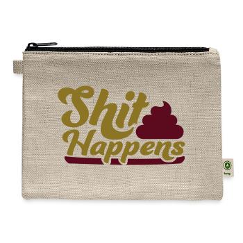 Poop Pile Shit happens - Hemp Carry All Pouch - natural - Front