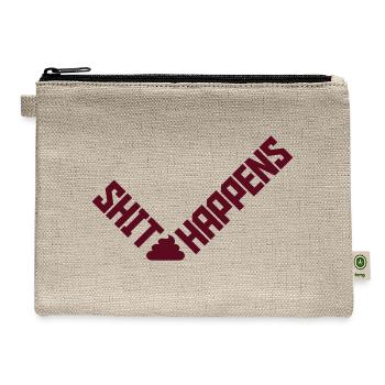 Quote Shit happens humor - Hemp Carry All Pouch - natural - Front