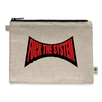 punk fuck the system - Hemp Carry All Pouch - natural - Front