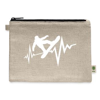 Snowboarder Pulse Heartbeat ECG Cool Snowboarding - Hemp Carry All Pouch - natural - Front