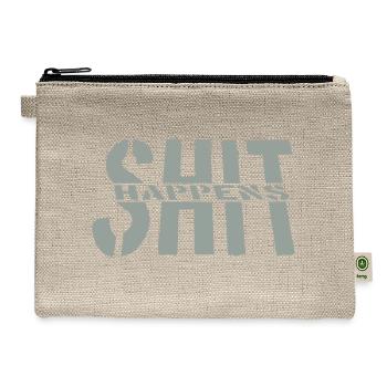 Shit happens humor motto - Hemp Carry All Pouch - natural - Front
