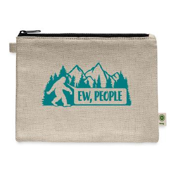 ew people bigfoot quote - Hemp Carry All Pouch - natural - Front