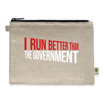 run better than government - Hemp Carry All Pouch - natural - Front
