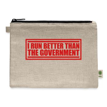 run better than government - Hemp Carry All Pouch - natural - Front