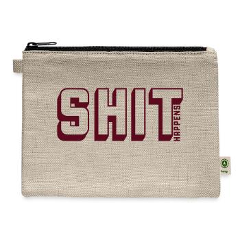 Shit happens motto quote - Hemp Carry All Pouch - natural - Front
