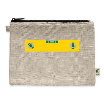 Spirit level bubble level craftsman handyman gift - Hemp Carry All Pouch - natural - Front