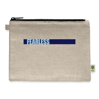fearless text quote design - Hemp Carry All Pouch - natural - Front
