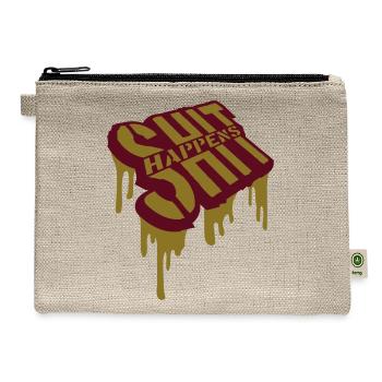 drop shit happens joke - Hemp Carry All Pouch - natural - Front