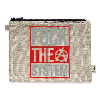 quote fuck the system - Hemp Carry All Pouch - natural - Front