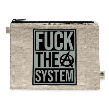 sign fuck the system - Hemp Carry All Pouch - natural - Front