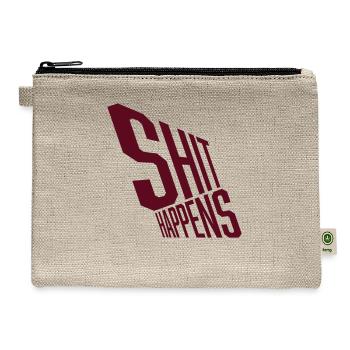 Shit happens quote misfortune - Hemp Carry All Pouch - natural - Front