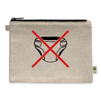Sign no diapers - Hemp Carry All Pouch - natural - Front