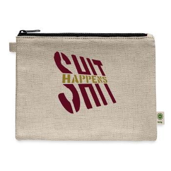 Saying Shit happens humor - Hemp Carry All Pouch - natural - Front