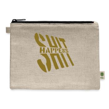 Quote Shit happens humor - Hemp Carry All Pouch - natural - Front