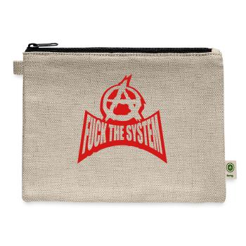 rebel fuck the system - Hemp Carry All Pouch - natural - Front