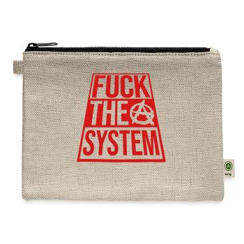 saying fuck the system - Hemp Carry All Pouch - natural - Front