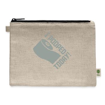 I pooped today quote - Hemp Carry All Pouch - natural - Front