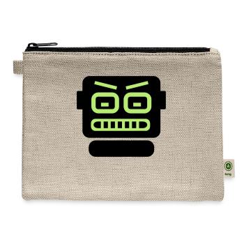 robot computer head - Hemp Carry All Pouch - natural - Front