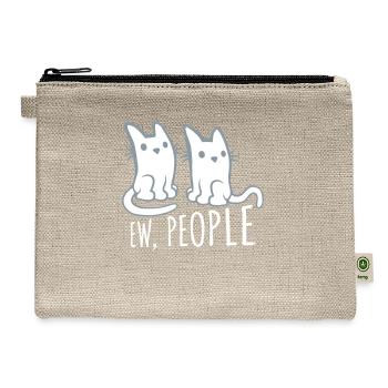 comic cats ew people - Hemp Carry All Pouch - natural - Front