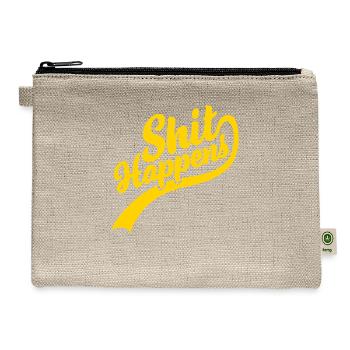 Shit happens writing quote - Hemp Carry All Pouch - natural - Front