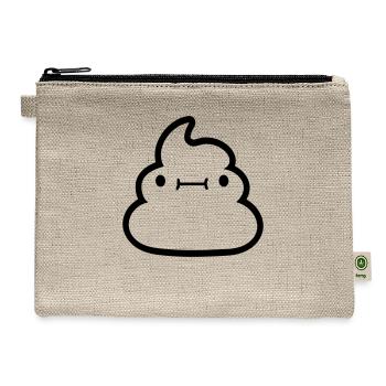 face kawaii shit pile - Hemp Carry All Pouch - natural - Front