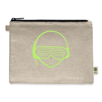 DJ Alien Extraterrestrial Face Head Music Party - Hemp Carry All Pouch - natural - Front