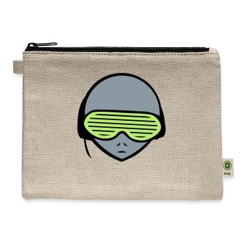 DJ Alien Extraterrestrial Face Head Music Party - Hemp Carry All Pouch - natural - Front
