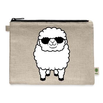 Sheep Sunglasses Party Lamb Cute Cool Farm Animal - Hemp Carry All Pouch - natural - Front