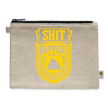 Joke saying shit happens - Hemp Carry All Pouch - natural - Front