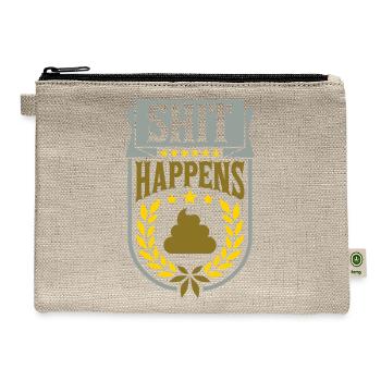 Laurel wreath shit happens - Hemp Carry All Pouch - natural - Front