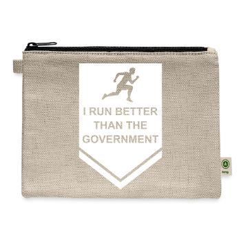 run better than government - Hemp Carry All Pouch - natural - Front