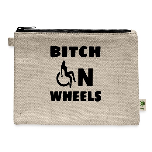 Bitch on wheels, wheelchair humor, roller fun - Carry All Pouch
