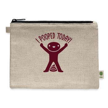 I pooped today quote - Hemp Carry All Pouch - natural - Front