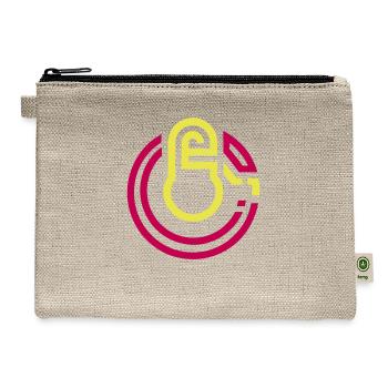 Microphone Vinyl Record Symbol Blend 80s Vector 2C - Hemp Carry All Pouch - natural - Front