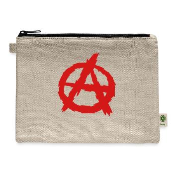 anarchy symbol logo design - Hemp Carry All Pouch - natural - Front
