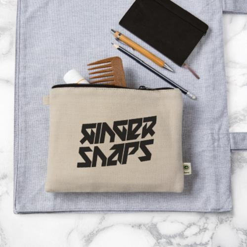 Ginger Snap5 logo (two lines black) - Hemp Carry All Pouch