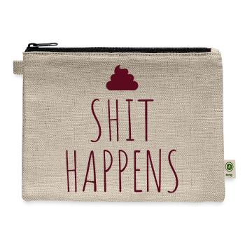 poop pile shit happens - Hemp Carry All Pouch - natural - Front