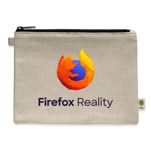 Firefox Reality - Transparent, Vertical, Dark Text - Hemp Carry All Pouch