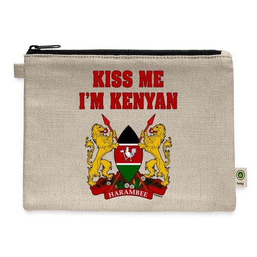 Kiss Me, I'm Kenyan - Hemp Carry All Pouch