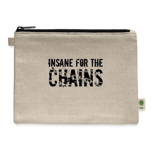 Insane For the Chains Disc Golf Black Print - Hemp Carry All Pouch