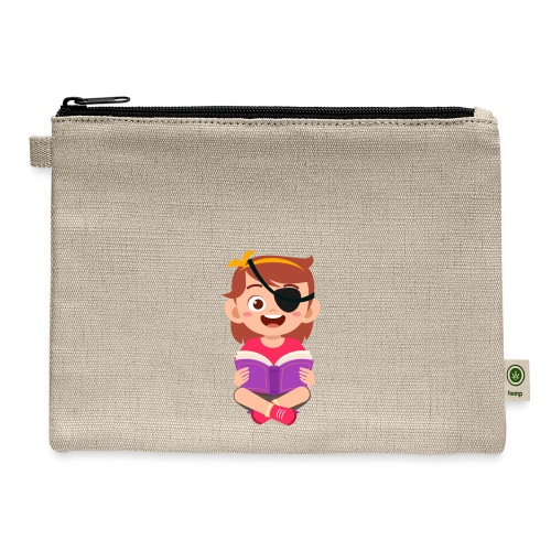 Little girl with eye patch - Hemp Carry All Pouch