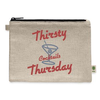 Thirsty Thursday Cocktail Tee - Hemp Carry All Pouch - natural - Front