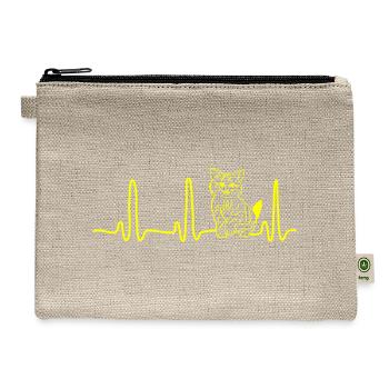 GIFT - ECG CAT YELLOW - Hemp Carry All Pouch - natural - Front