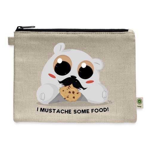 I Mustache Some Food - Hemp Carry All Pouch